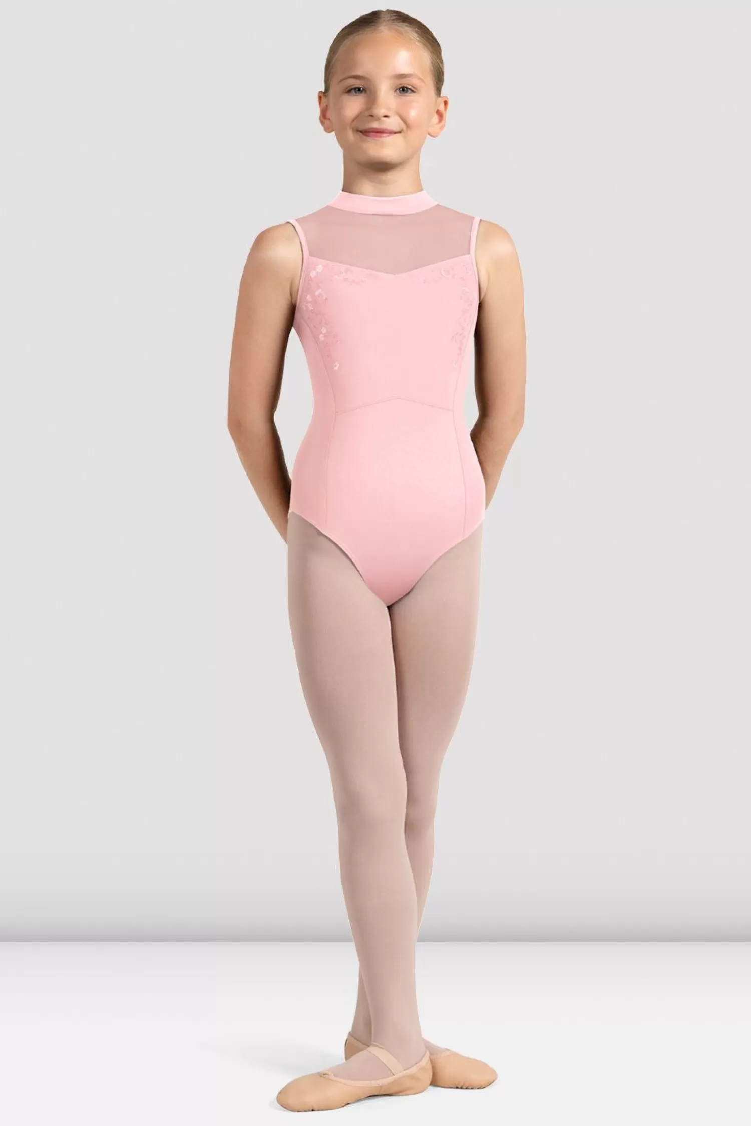 Bloch Girls Dahlia High Neck Leotard^ Leotards | Girls Bloch Petite Fleurs Collection