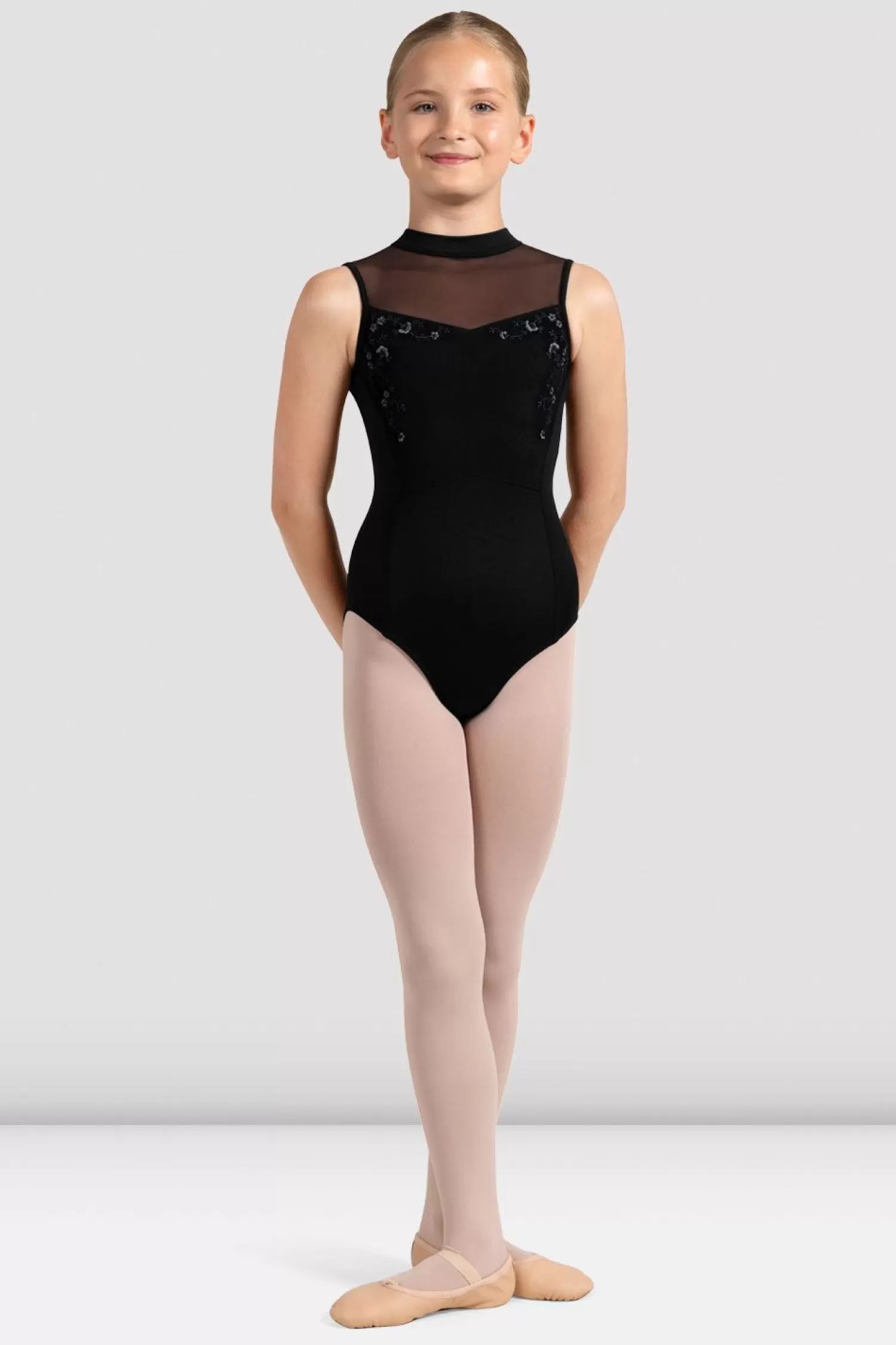 Bloch Girls Dahlia High Neck Leotard^ Leotards | Girls Bloch Petite Fleurs Collection